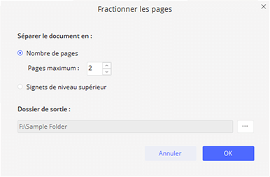 Fenêtre de séparation PDF